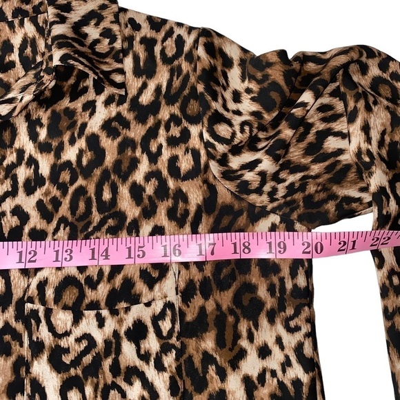 Pleione Women’s Leopard Cheetah‎ Long Sleeve Shirt Blouse Sz S - Picture 8 of 8
